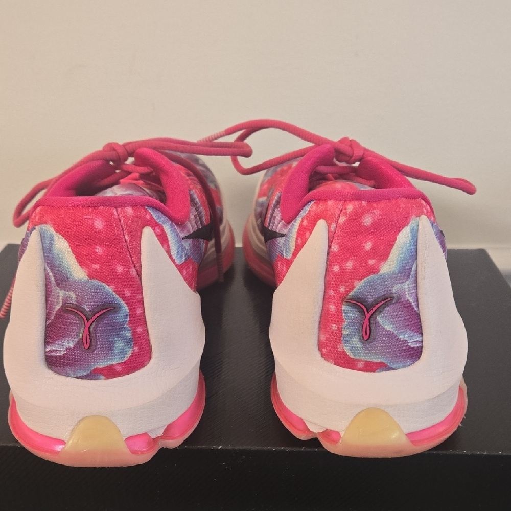 Nike KD 8 "Aunt Pearl" Pink and Purple Floral Basketball Sneakers - Picture 6 of 10